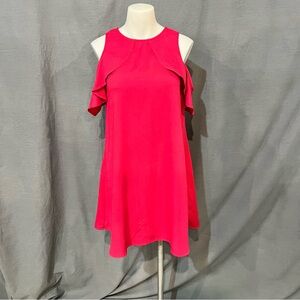 TCEC Vibrant Pink Ruffle Mini Dress